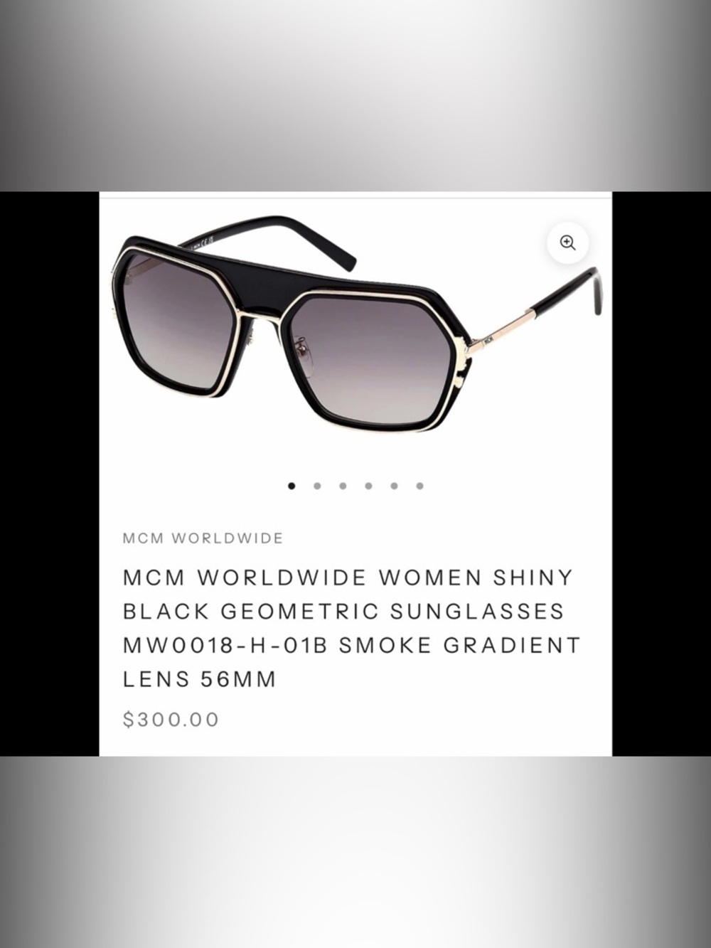 MCM WORLDWIDE WOMEN SHINY BLACK GEOMETRIC SUNGLASSES
